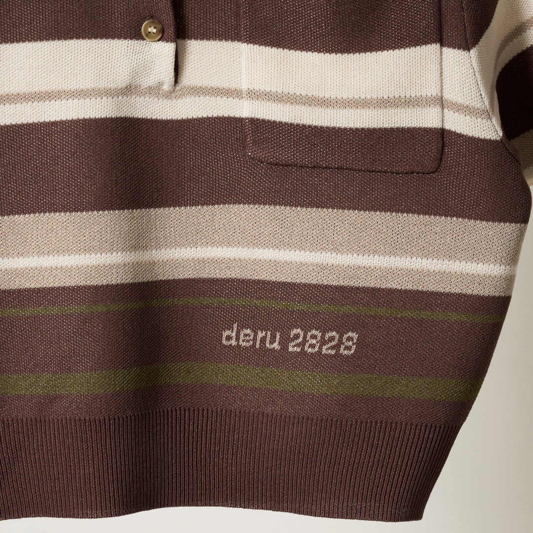 【Earthline 大地のライン】 Compact Border Polo Shirt　コンパクトニットポロ