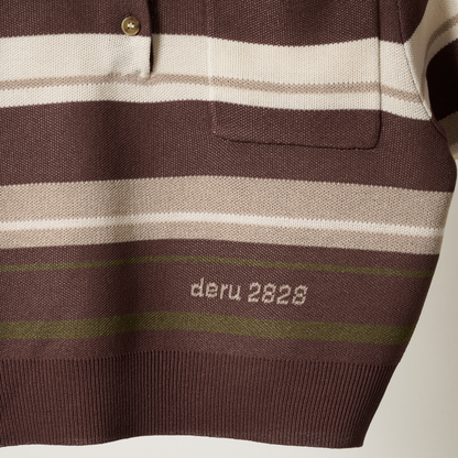 【Earthline 大地のライン】 Compact Border Polo Shirt　コンパクトニットポロ