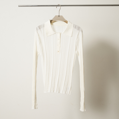 【Yin and Yan ・陰と陽】Sheer Knit Poro シアー ニットポロ