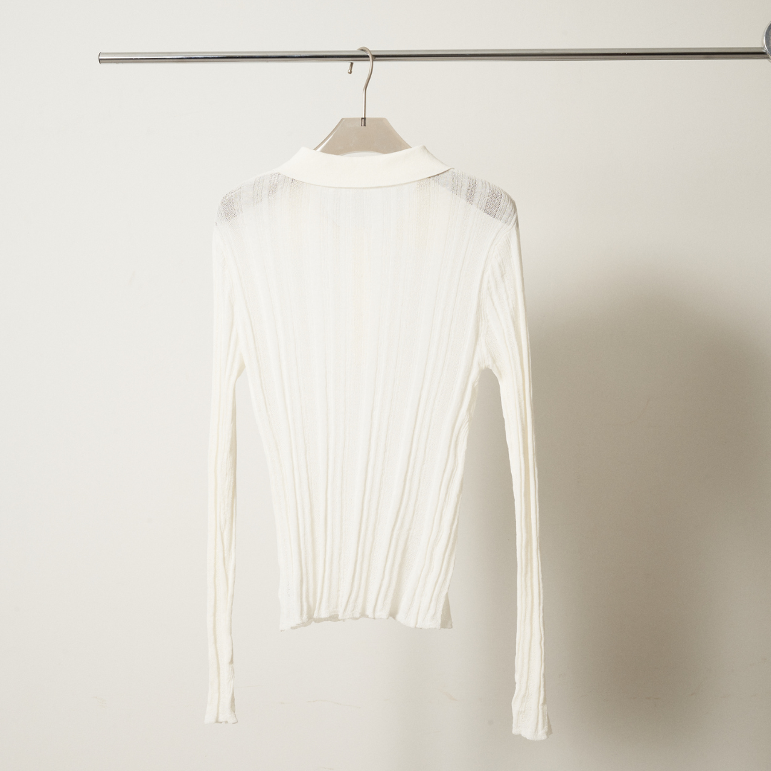 【Yin and Yan ・陰と陽】Sheer Knit Poro シアー ニットポロ