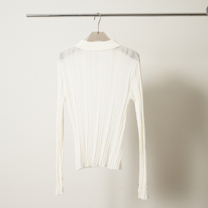 【Yin and Yan ・陰と陽】Sheer Knit Poro シアー ニットポロ