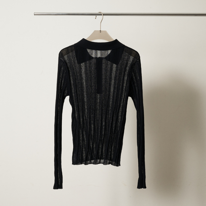 【Yin and Yan ・陰と陽】Sheer Knit Poro シアー ニットポロ