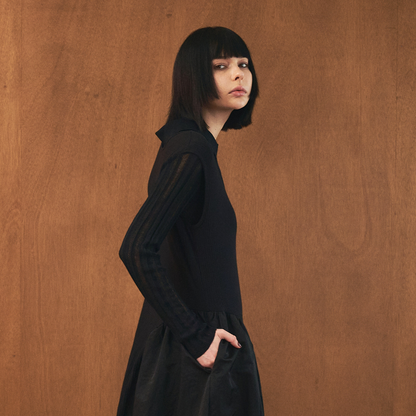 【Yin and Yan ・陰と陽】Sheer Knit Poro シアー ニットポロ