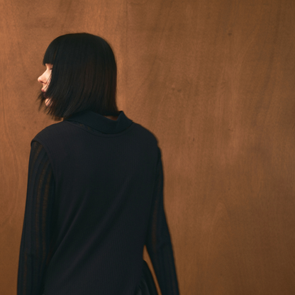 【Yin and Yan ・陰と陽】Sheer Knit Poro シアー ニットポロ